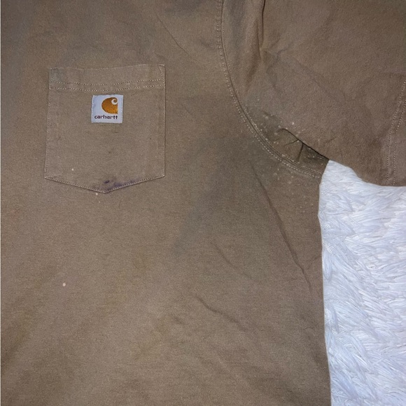 Carhartt Original Fit Shirt Size 2XL Tan Work Shirt - Picture 2 of 6